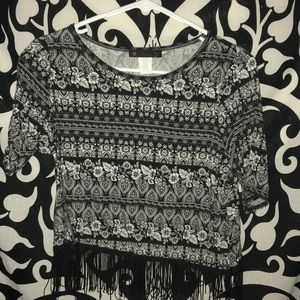 Black and white designed shirt